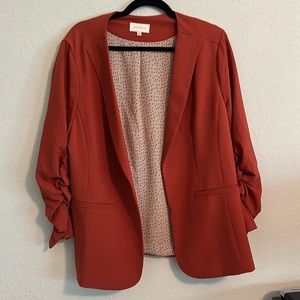 Dark Orange Blazer 3/4 Sleeves